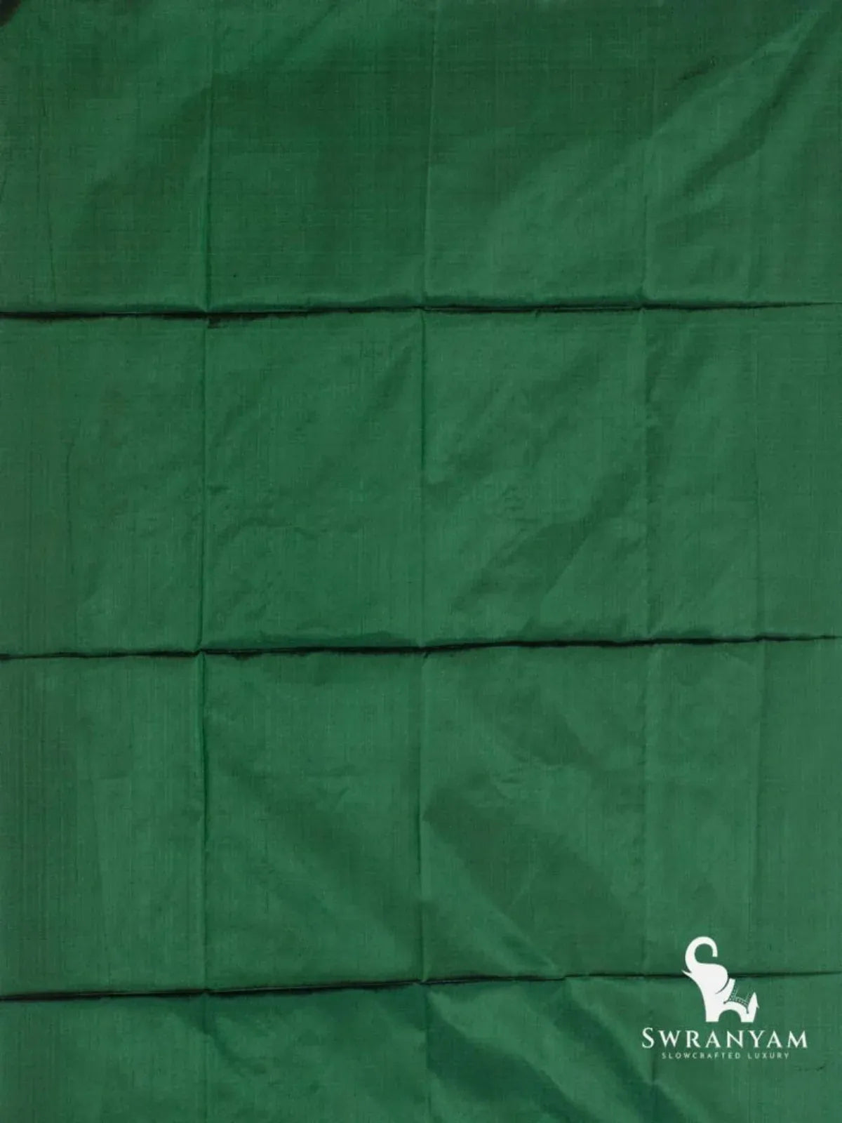 Plain emerald green silk fabric of the wine purple Pochampally ikat silk saree