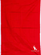 Plain red silk fabric, matching piece for the royal purple Pochampally ikat saree with red border