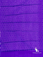 Royal purple silk fabric with all-over small white ikat motifs, matching piece for the purple and peach tussar saree