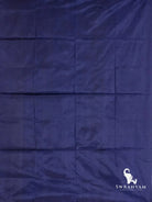 Plain indigo blue silk fabric, unstitched blouse piece for the indigo blue Pochampally ikat silk saree