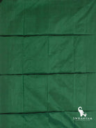 Plain emerald green silk fabric of the wine purple Pochampally ikat silk saree